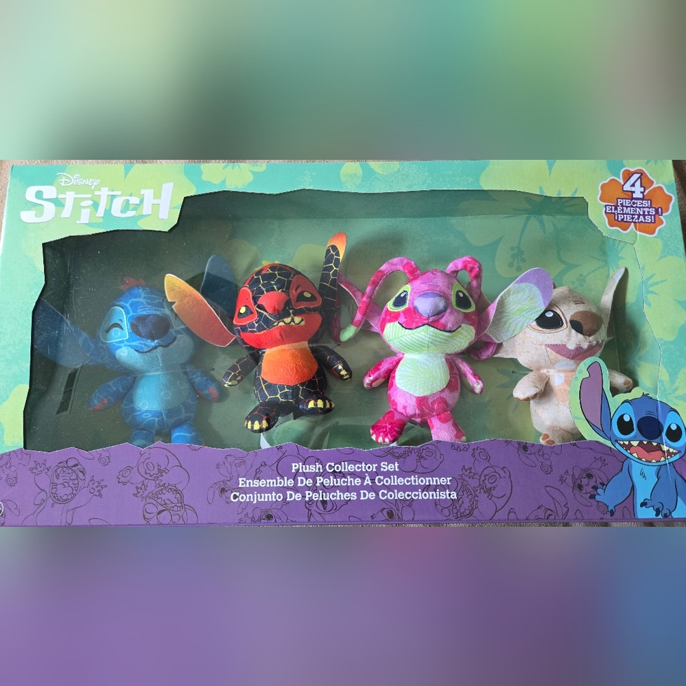 Disney Stitch Plush Collector Set - Blue, Orange, Pink, Cream